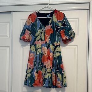 CeCe Floral V-Neck Dress